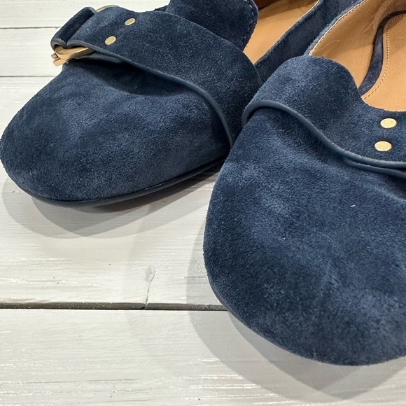 Tory Burch Marsden Smoking Loafer Blue Suede Gold Hardware size 8 - Picture 6 of 9